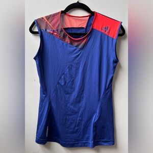 Adidas Women's Dynamic Blue and Red Tank Top